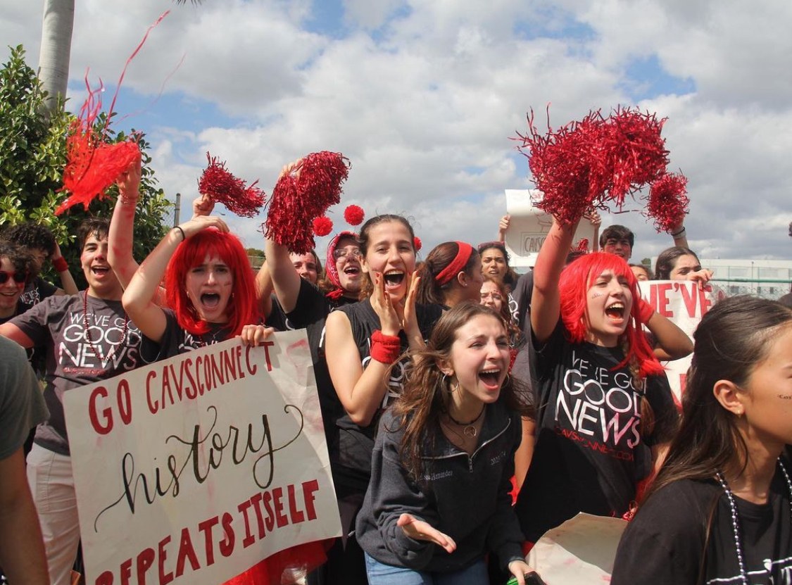 CavsConnect energetically cheers to show their unrivaled publication spirit. 